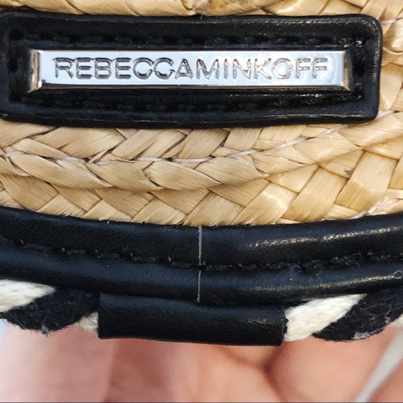 Rebecca Minkoff Straw Circle Crossbody Bag, Blue Multi - Picture 12 of 14